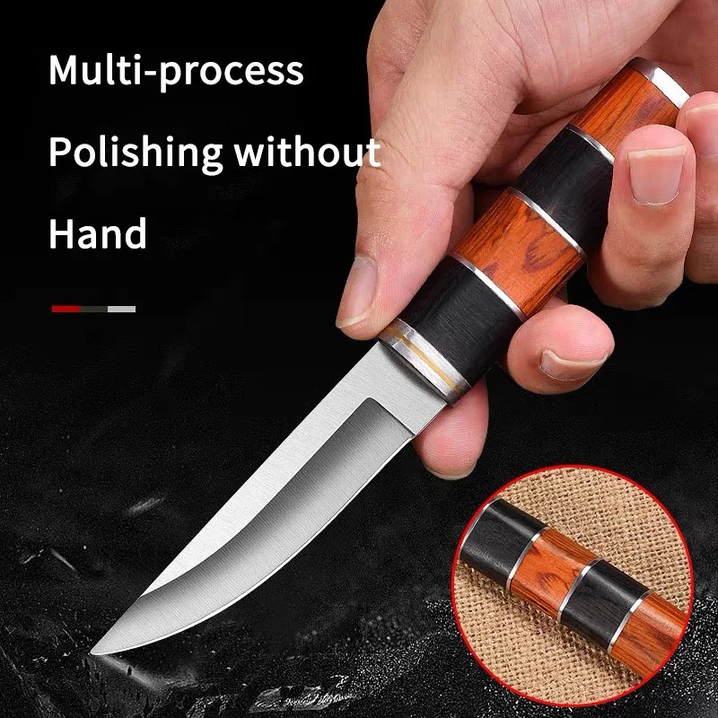 Camping Cooking Knife With Sheath - Faca de churrasco de aço inoxidável