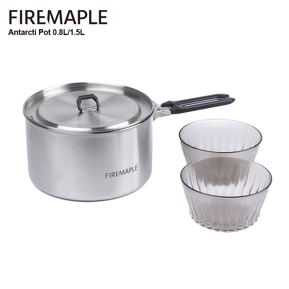 Camping Cooking Set Compact - Fire Maple-Stainless Steel Pot, Camping Panelas,