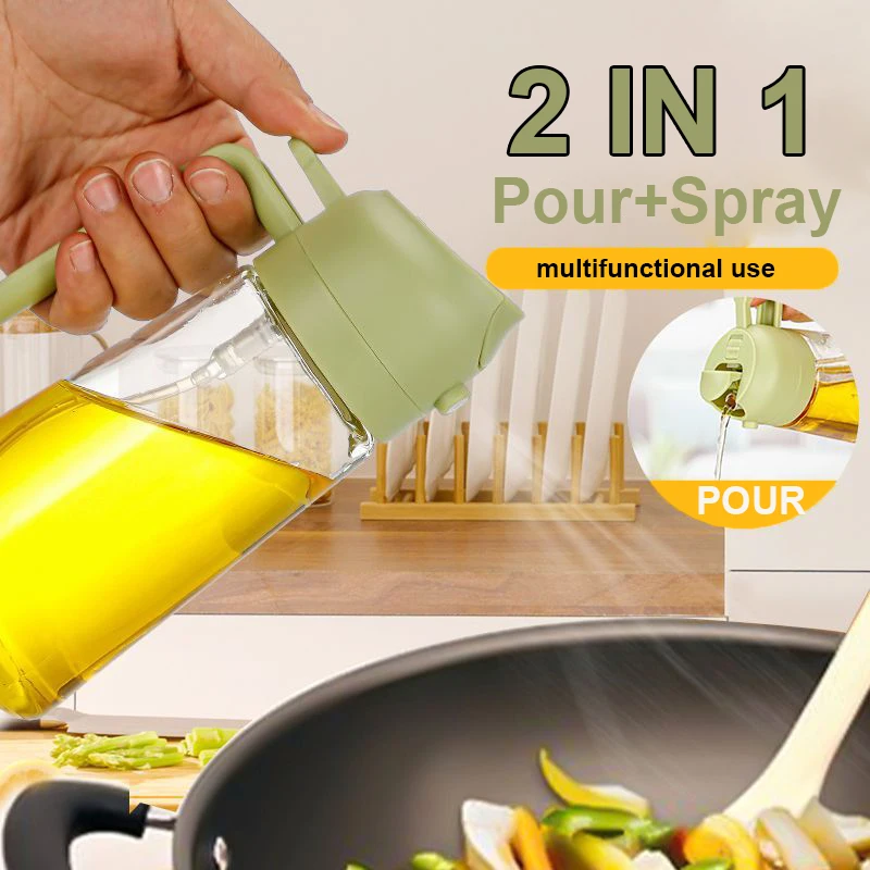 Camping Cooking Oil Bottle - Pulverizador de spray 2 em 1,