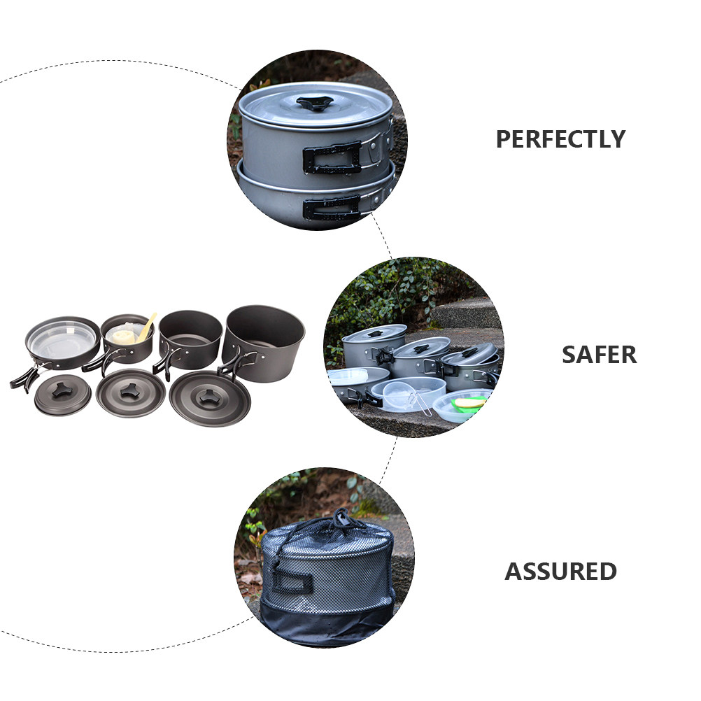Camping Cooking Set Compact - Conjunto de Utensílios de Cozinha Compacto