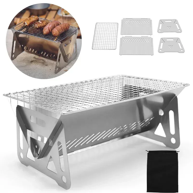 Camping Cooking Windshield - Churrasqueira Portátil Dobrável, Fogão de Aquecimento