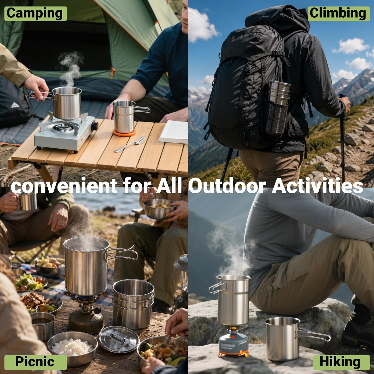Canecas Dobráveis para Camping - Camping Cooking Tool Set avaliação e preço