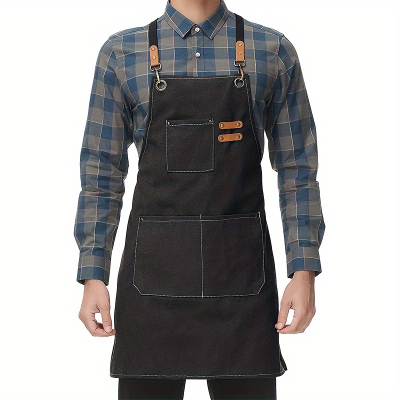 Avental de lona doméstico à pr - Camping Cooking Apron avaliação e preço