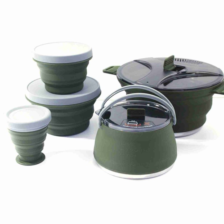 Conjunto de panelas dobráveis  - Camping Cooking Set Compact avaliação e preço