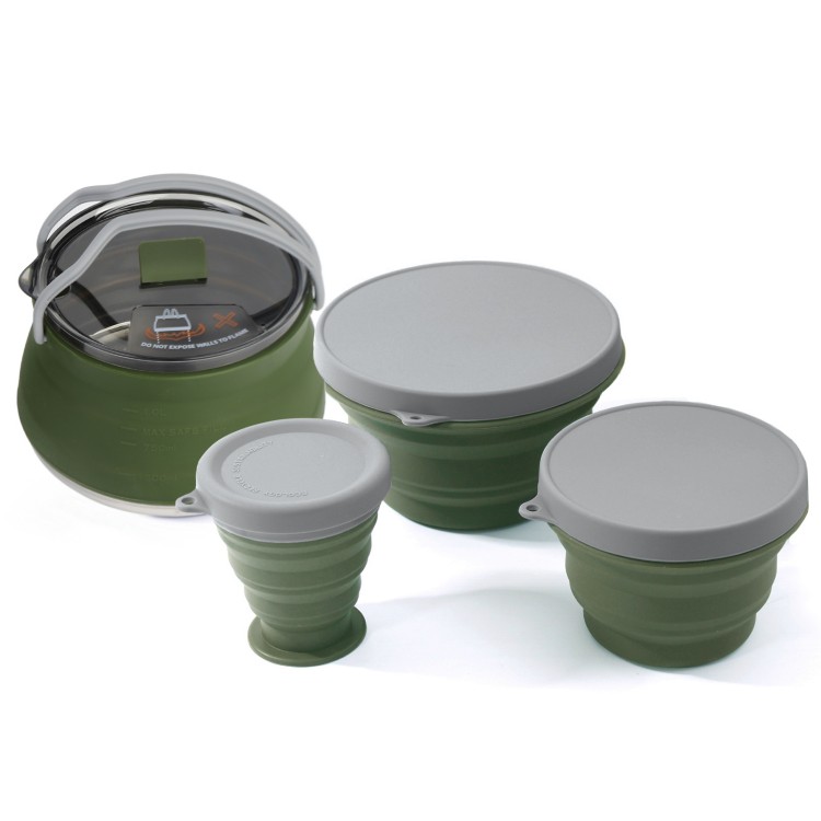 Conjunto de panelas dobráveis  - Camping Cooking Set Compact avaliação e preço