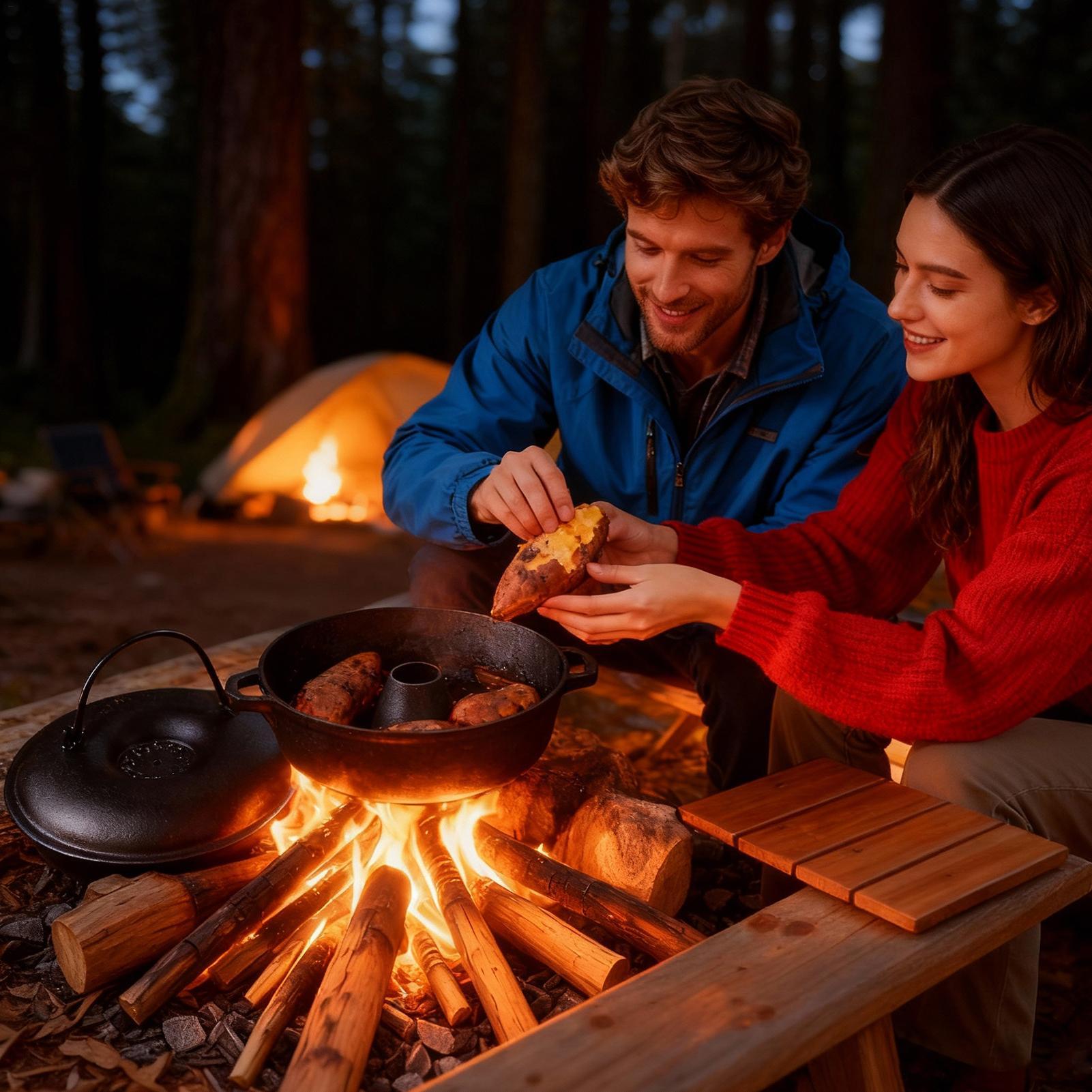 Caldeirão de ferro fundido par - Camping Cooking Ovens avaliação e preço