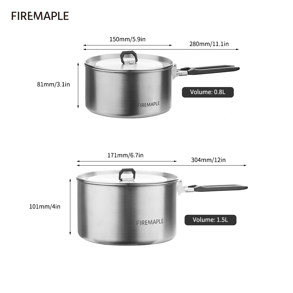 Fire Maple-Stainless Steel Pot - Camping Cooking Set Compact avaliação e preço