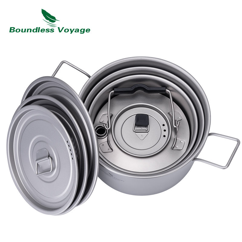 Conjunto de Panelas de Titânio - Camping Cooking Tool Set avaliação e preço