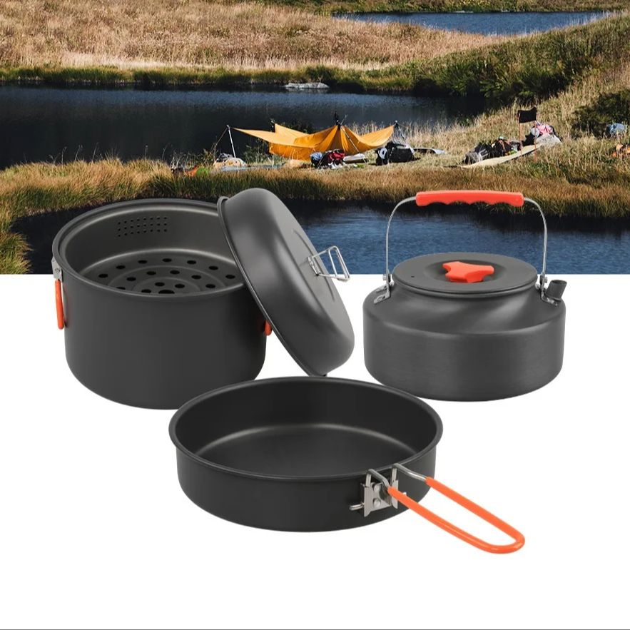 Conjunto de panelas ao ar livr - Camping Cooking Pot Set avaliação e preço