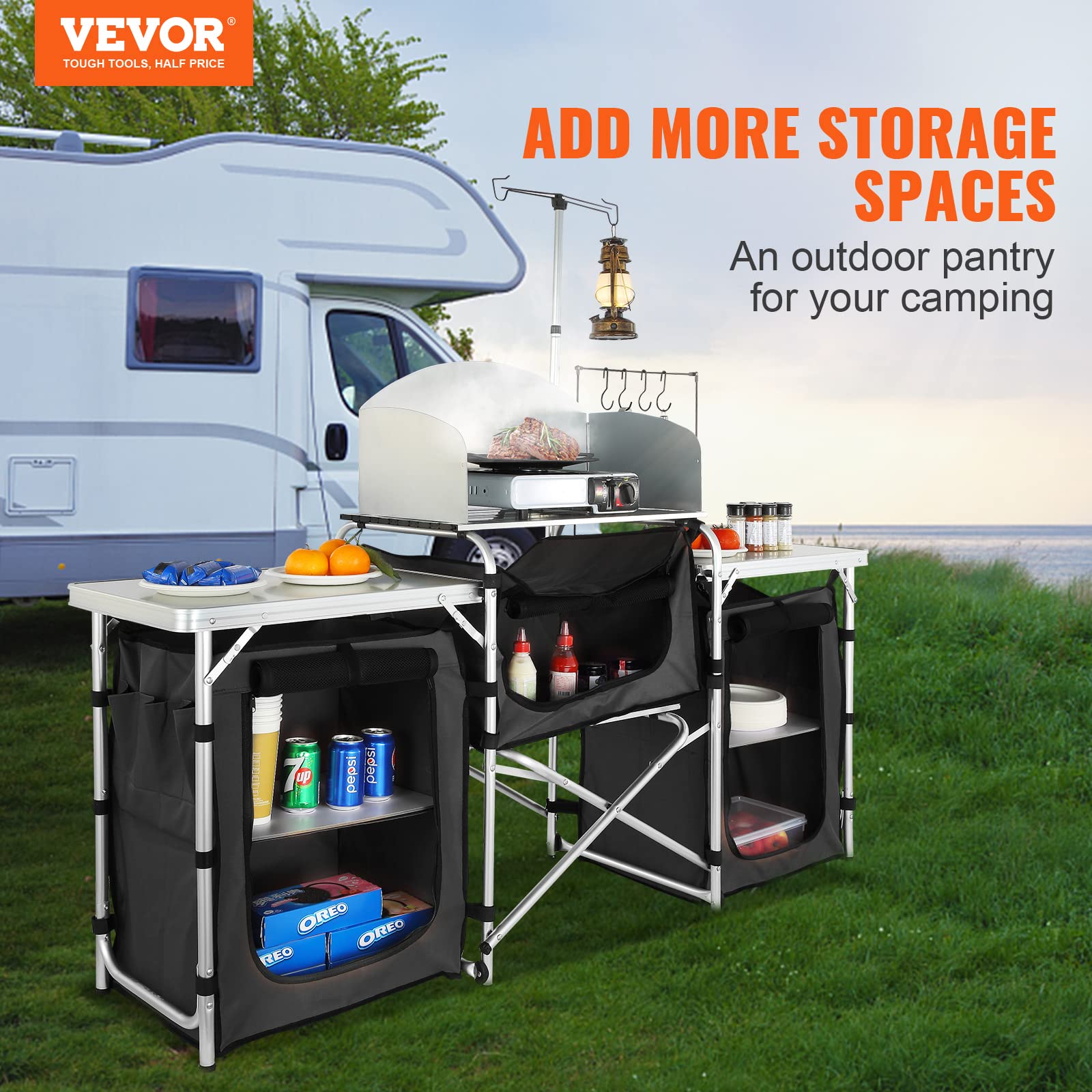 Mesa de Cozinha Dobrável para  - Camping Cooking Cupboard avaliação e preço