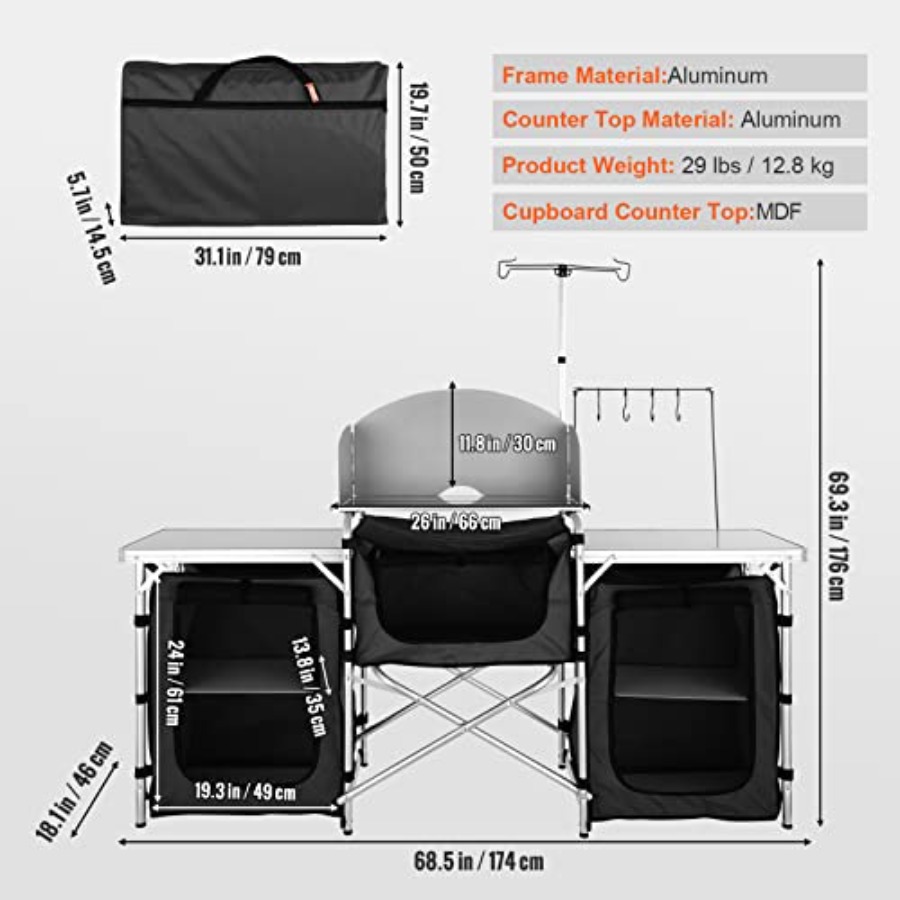 Mesa de Cozinha para Camping,  - Camping Cooking Cupboard avaliação e preço